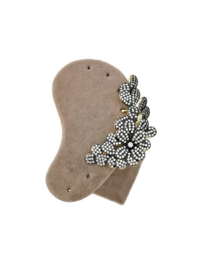 Özel Seri Gümüş Taşlı Çiçek Figür Kıkırdaklı Küpe