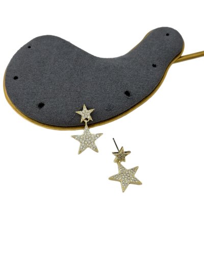 Özel Seri Büyüklü Küçüklü Yıldız Sallantılı Küpe